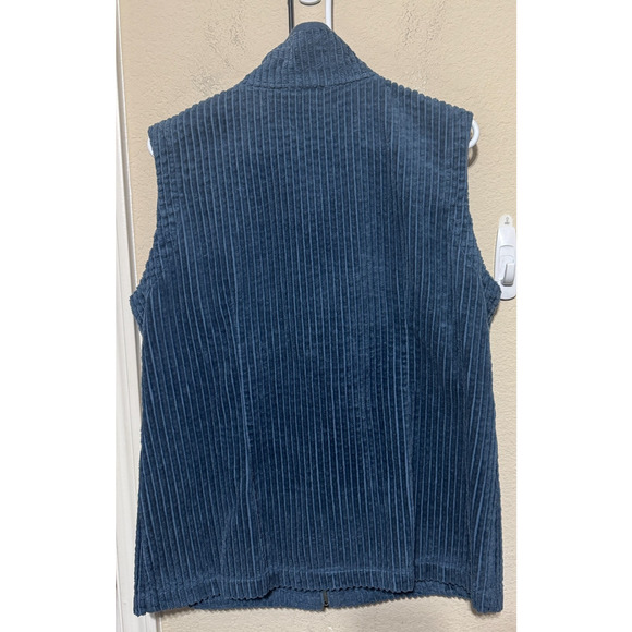 Woolrich Corduroy Vest Women’s Sz L Kinsdale Deep Atlantic Wide Wale Teal Green - Picture 5 of 6